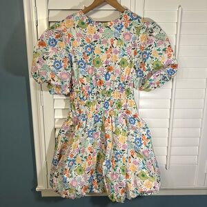 &merci Women’s Floral Bubble Dress with Puff Sleeves